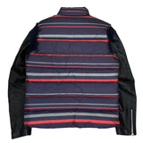 (DESIGNERS) 2000'S～ UNDERCOVERISM SLEEVE LEATHER PANELED STRIPE PATTERN DOWN JACKET
