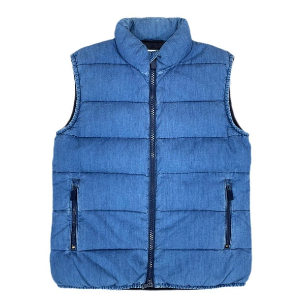(DESIGNERS) MADE IN ROMANIA ASPESI INDIGO COTTON DOWN VEST