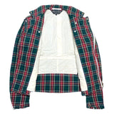 (DESIGNERS) AD2012 MADE IN JAPAN COMME des GARCONS HOMME PLUS PLAID PATTERN COTTON DOUBLE BREASTED BIKER JACKET