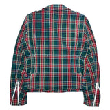(DESIGNERS) AD2012 MADE IN JAPAN COMME des GARCONS HOMME PLUS PLAID PATTERN COTTON DOUBLE BREASTED BIKER JACKET