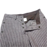 (designers) MADE IN JAPAN MOTIVE STRIPED PATTERN BUTTON CLOSURE BONDAGE PANTS