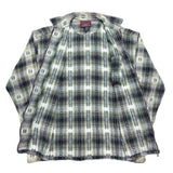 (vintage) 1980'S～ PERMIT PATTERNED SHADOW PLAID PATTERN ZIP UP FLANNEL SHIRT