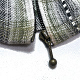 (vintage) 1980'S～ PERMIT PATTERNED SHADOW PLAID PATTERN ZIP UP FLANNEL SHIRT