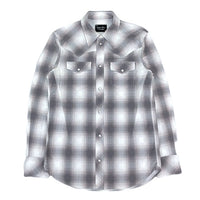 (DESIGNERS) 2000'S～ NUMBER NINE SHADOW PLAID FLANNEL WESTERN SHIRT WITH GUSSET