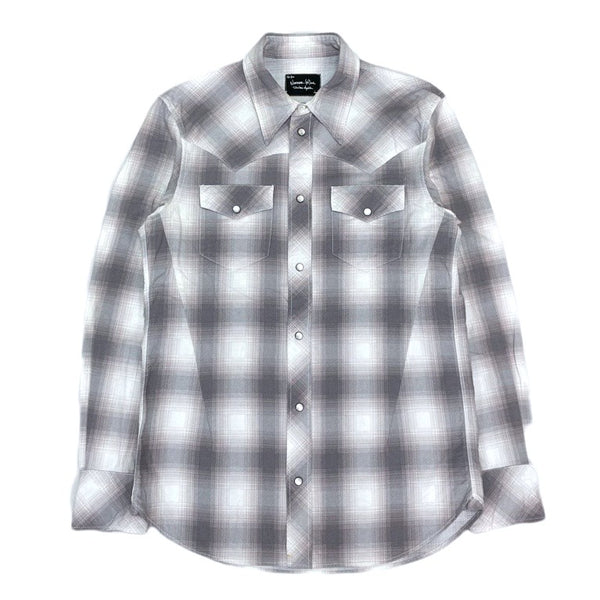 (DESIGNERS) 2000'S～ NUMBER NINE SHADOW PLAID FLANNEL WESTERN SHIRT WITH GUSSET