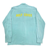 (vintage) 1960'S～ DONEGAL CHAIN STITCH EMBROIDERED RAYON LOOP COLLAR BOX SHIRT