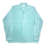 (vintage) 1960'S～ DONEGAL CHAIN STITCH EMBROIDERED RAYON LOOP COLLAR BOX SHIRT