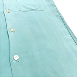 (vintage) 1960'S～ DONEGAL CHAIN STITCH EMBROIDERED RAYON LOOP COLLAR BOX SHIRT