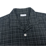 (DESIGNERS) AD1999 COMME des GARCONS HOMME SLEEVE KNIT PANELED DESIGN LATTICE PATTERN WOOL LOOP COLLAR BOX SHIRT