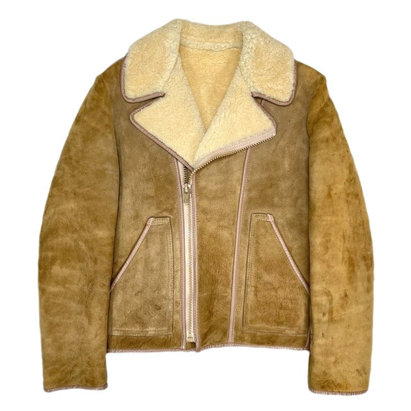 (VINTAGE) 1970'S～ skin things SHEEPSKIN SHEARLING DOUBLE BREASTED BIKER JACKET