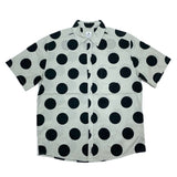 (DESIGNERS) SASQUATCH FABRIX SAMPLE TAG POLKA DOT PATTERN 3 PIECE CLASPED SHORT SLEEVE SHIRT
