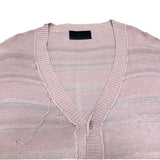 (DESIGNERS) UNUSED DISTRESSED INSIDE OUT COTTON KNIT CARDIGAN