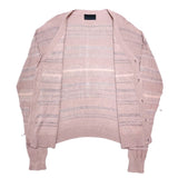 (DESIGNERS) UNUSED DISTRESSED INSIDE OUT COTTON KNIT CARDIGAN