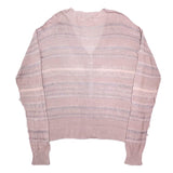 (DESIGNERS) UNUSED DISTRESSED INSIDE OUT COTTON KNIT CARDIGAN