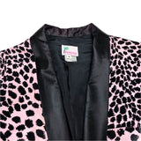 (vintage) 1980'S～ REMINISCENCE LEOPARD PATTERN PRINT CORDUROY 1 BUTTON SHAWL COLLAR BLAZER JACKET