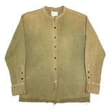 (DESIGNERS) GREG LAUREN HAND DYED REMAKE BAND COLLAR CHAMOIS CLOTH SHIRT
