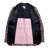 (vintage) 1980'S～ REMINISCENCE LEOPARD PATTERN PRINT CORDUROY 1 BUTTON SHAWL COLLAR BLAZER JACKET