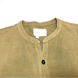 (DESIGNERS) GREG LAUREN HAND DYED REMAKE BAND COLLAR CHAMOIS CLOTH SHIRT