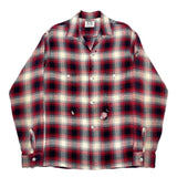 (BORO) 1960'S～ PILGRIM SHADOW PLAID RAYON LOOP COLLAR BOX SHIRT