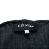 (designers) MADE IN EU ESKANDAR LINEN 100% LOOSE FIT DESIGN COLLARLESS BIG SHIRT