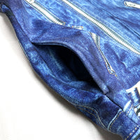 (DESIGNERS) TATA TALKING ABOUT THE ABSTRACTION DENIM RIDERS TRANSFER PRINT ZIP UP SWEAT JACKET