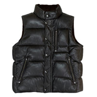 (VINTAGE) 1990'S～ POLO RALPH LAUREN LAMB LEATHER X WOOL REVERSIBLE DOWN VEST