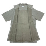 (DESIGNERS) MADE IN ITALY C.P.COMPANY LINEN 100% STRIPED SHORT SLEEVE BOX SHIRT