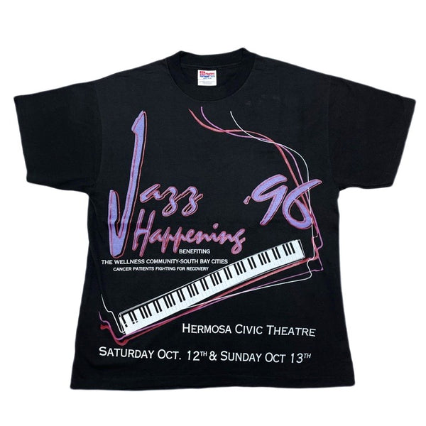 (T-SHIRT) DEAD STOCK NEW 1996 JAZZ EVENT DOUBLE SIDED PRINT T-SHIRT