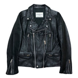 (DESIGNERS) 2015 MADE IN JAPAN UNDERCOVERISM 2 ROWS ZIP DESIGN DOUBLE BREASTED LEATHER BIKER JACKET