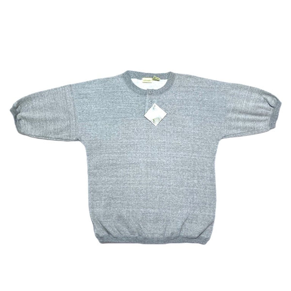 (VINTAGE) DEAD STOCK NEW 1990'S～ MADE IN KOREA ST JOHN'S BAY IRREGULAR HENLEY NECK SHORT SLEEVE SWEAT SHIRT