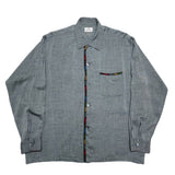 (vintage) 1960'S～ Lion of Troy PIPING DESIGN RAYON LOOP COLLAR BOX SHIRT