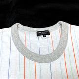 (DESIGNERS) AD2009 COMME des GARCONS HOMME PLUS STRIPE PATTERN STITCHED SHIRT WITH KNIT POCKET