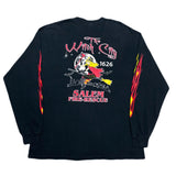 (vintage) 2000'S～ FIRE RESCUE WITCH PRINT LONG SLEEVE T-SHIRT WITH SLEEVE PRINT