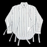 (DESIGNERS) MADE IN JAPAN SYU HOMME FEMME STRIPED BUTTON DOWN SHIRT WITH STRING