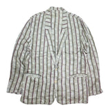 (vintage) 1980'S～ MADE IN ITALY MAESTRAMI FLAX 100% LATTICE PATTERN DOUBLE BREASTED BLAZER JACKET