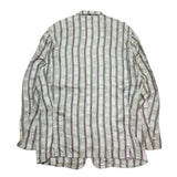 (vintage) 1980'S～ MADE IN ITALY MAESTRAMI FLAX 100% LATTICE PATTERN DOUBLE BREASTED BLAZER JACKET