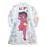 (vintage) 1990'S～ ALSICO REMAKE HAND PAINTED STAND UP COLLAR MEDICAL COAT