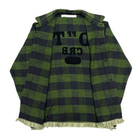 (DESIGNERS) Alexander Lee Chang Embroidered HEM FRINGE STYLE BLOCK CHECKERED BOX SHIRT