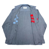(designers) MADE IN INDIA NOMA t.d. EMBROIDERED DESIGN RAYON LOOP COLLAR BOX SHIRT