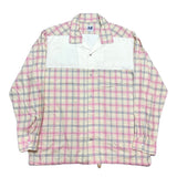 (designers) MADE IN USA AIE PLAID PATTERN X CORDUROY PANELED LOOP COLLAR COACH SHIRT JACKET