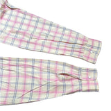 (designers) MADE IN USA AIE PLAID PATTERN X CORDUROY PANELED LOOP COLLAR COACH SHIRT JACKET