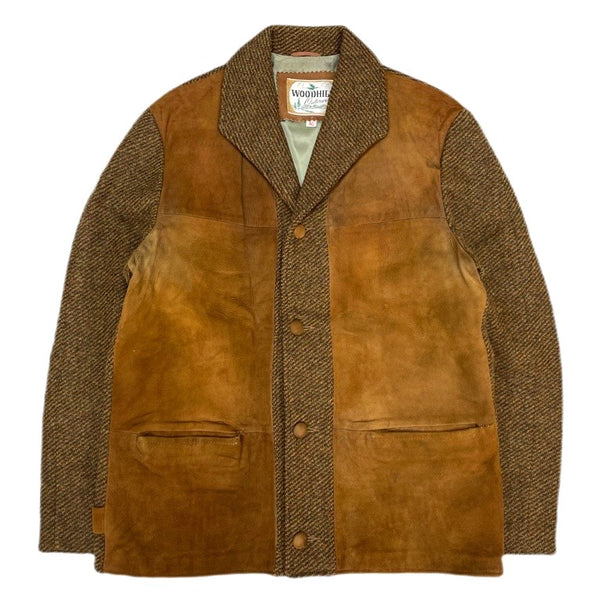 (VINTAGE) 1960'S～ WOODHILL Outerwear NUBUCK LEATHER PANELED ITALIAN COLLAR WOOL JACKET