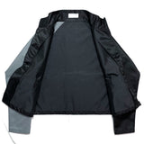 (DESIGNERS) DEAD STOCK NEW MADE IN ENGLAND CONTENPORARY LONDON BICOLOR NYLON SINGLE BREASTED BIKER JACKET