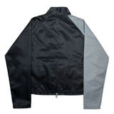 (DESIGNERS) DEAD STOCK NEW MADE IN ENGLAND CONTENPORARY LONDON BICOLOR NYLON SINGLE BREASTED BIKER JACKET