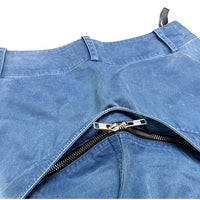 (DESIGNERS) 1990'S～ MADE IN ITALY GRIFFIN DEFORMED ZIP DESIGN 4 POCKET SHORTS
