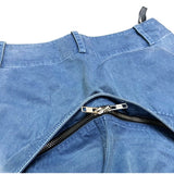 (DESIGNERS) 1990'S～ MADE IN ITALY GRIFFIN DEFORMED ZIP DESIGN 4 POCKET SHORTS