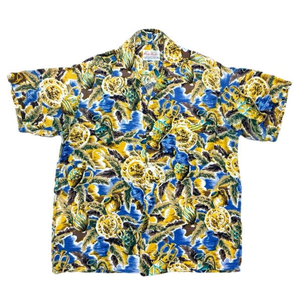 (VINTAGE) 1960'S～ South Pacific RAYON 100% SHORT SLEEVE HAWAIIAN SHIRT