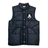(vintage) 1980'S～ WYNN'S QUILTING VEST WITH SKULL AND CROSS BONE PATCH