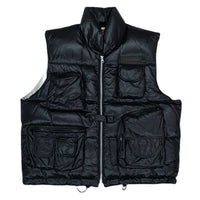 (VINTAGE) 1990'S～ CHAPS by RALPH LAUREN 3D POCKET RIP STOP DOWN VEST WITH CHIN STRAP