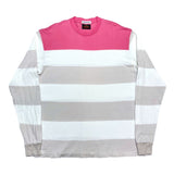 (designers) MADE IN JAPAN FINESSE X Let it Ride 3 COLOR PANELED THICK  STRIPED SHIRT